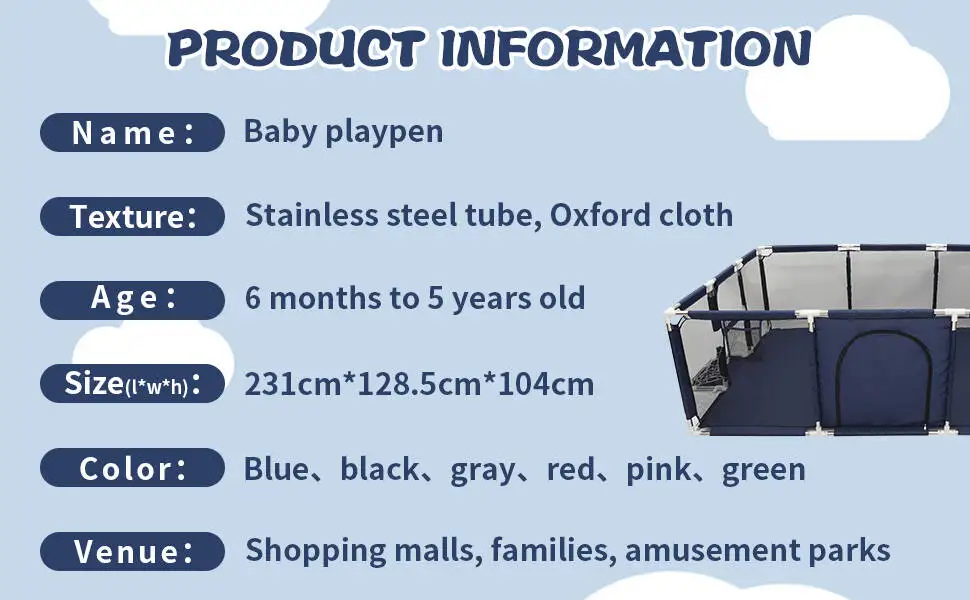 IMBABY Baby Playpens With Basketball Frame Corralito for Babies Indoor Baby Playground Multifunctional Playpen for Children