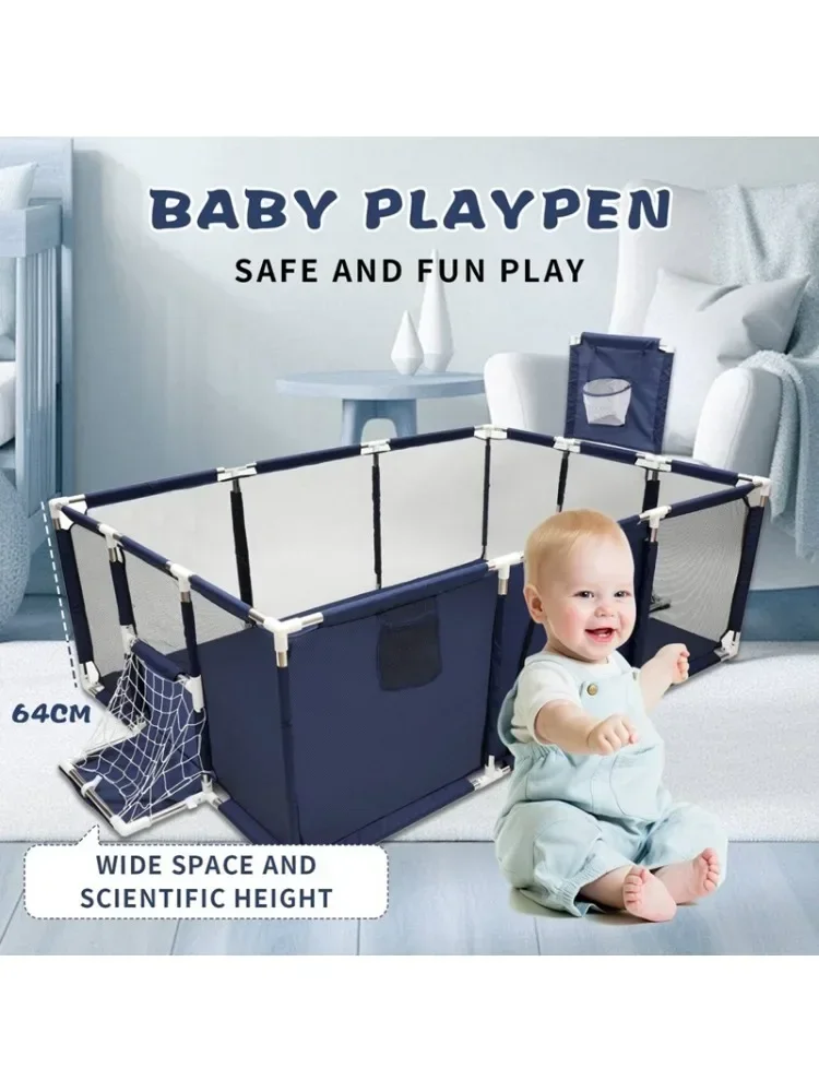 IMBABY Baby Playpens With Basketball Frame Corralito for Babies Indoor Baby Playground Multifunctional Playpen for Children