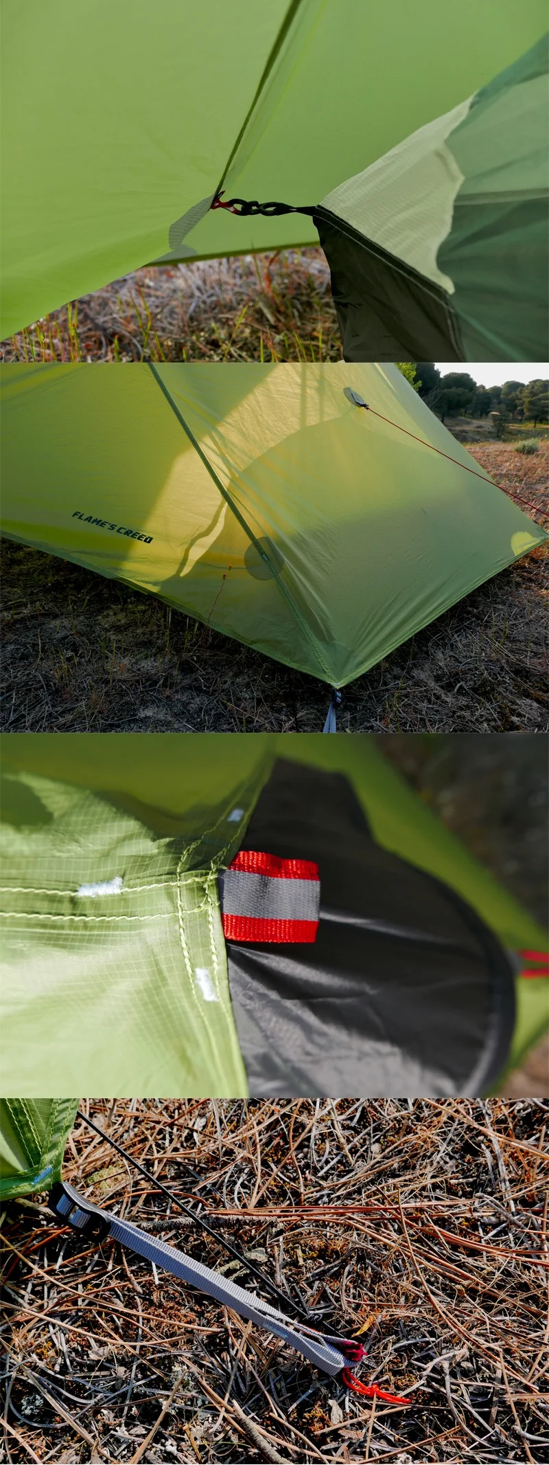 2027 FLAME'S CREED LanShan 2 Person Outdoor Ultralight Camping Tent 3 Season Professional 15D Silnylon Rodless Tent