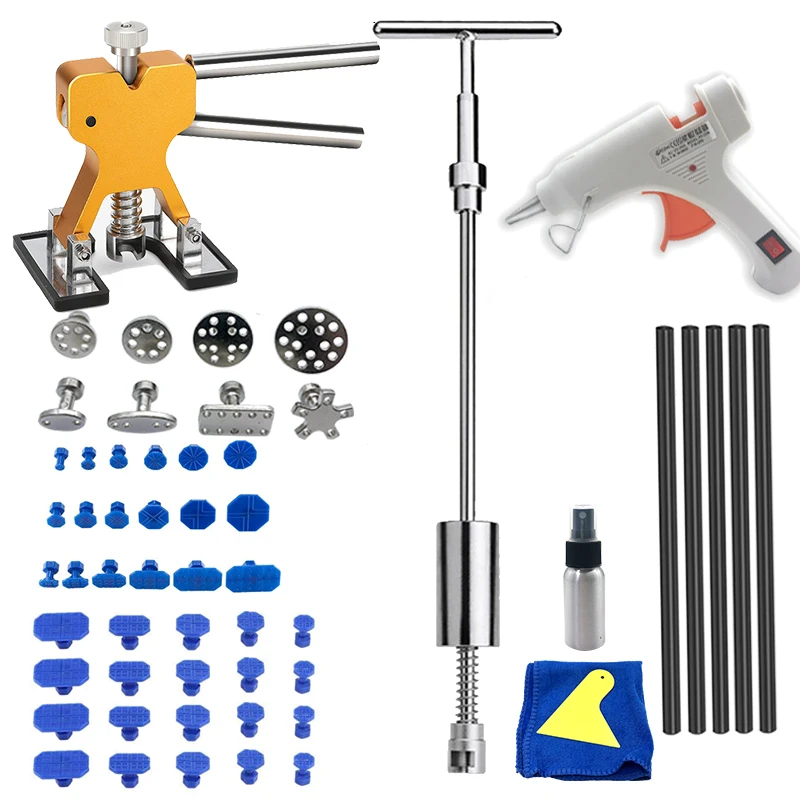 Car Dent Removal Puller Tools Auto Body Paintless Repair Kit Metal Reverse Hammer Suction Cup Garage Workshop Hand Tools