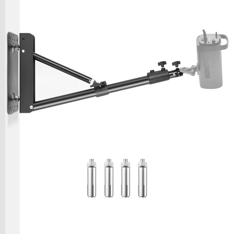 Wall Mount Support Boom Arm for light ring,Flexible Rotation Triangle Wall Mounted Lighting Stands for Studio Softbox Monolight
