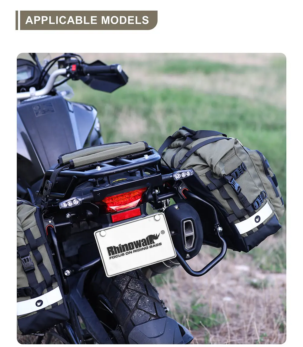 Rhinowalk Motorcycle Saddlebag 20L Travel Motor Side Luggage Universal Motorbike Waterproof Removable Inner Bag Pannier 1 Piece