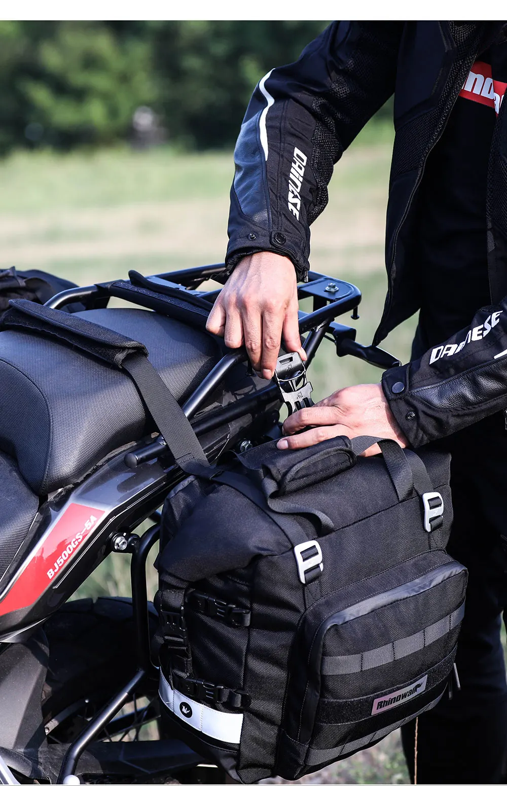 Rhinowalk Motorcycle Saddlebag 20L Travel Motor Side Luggage Universal Motorbike Waterproof Removable Inner Bag Pannier 1 Piece