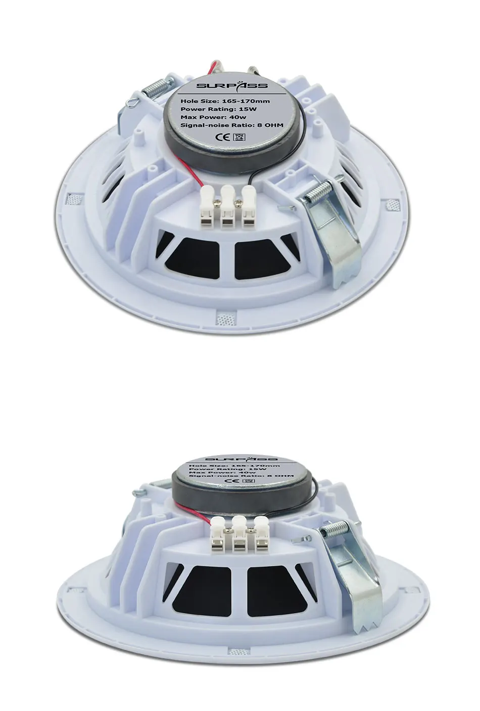 15W PA Sound System 6inch Home Passive In-ceiling Speaker HiFi Recessed Full Range Music Loudspeaker for Hotel Office Gym House