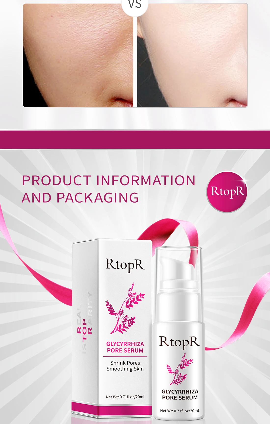 Pore Shrinking Essence Face Repair Essential Oil Repairing Shrinking Pores Whitening Moisturizing Remove Blackheads Face Care