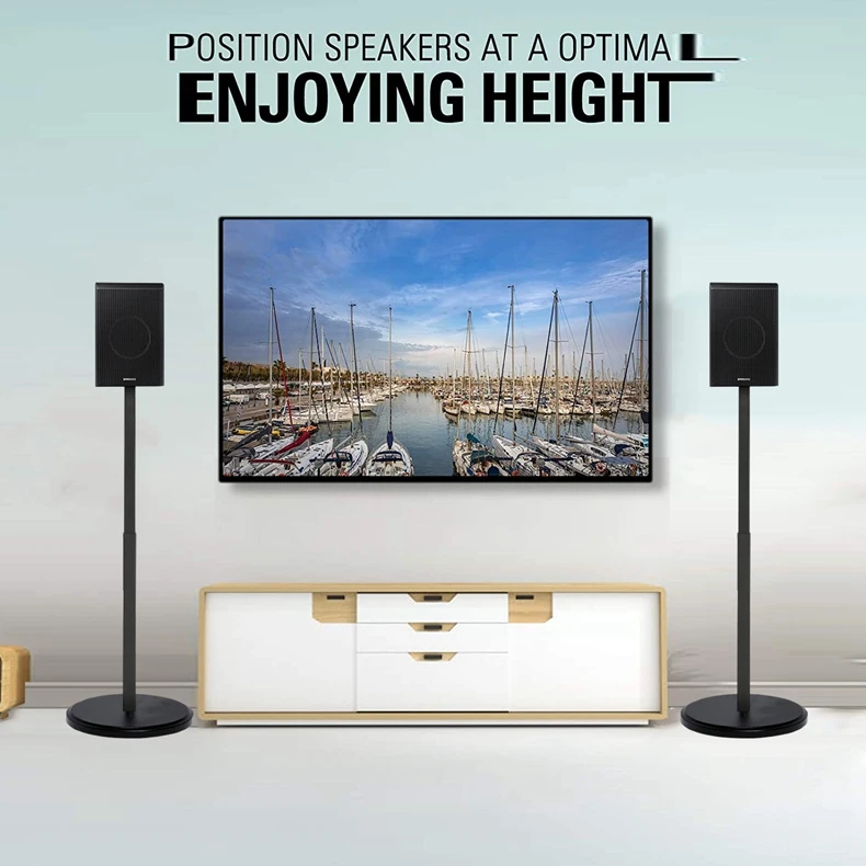 1 Pair=2PC White SF10L 82.5cm-114cm Q930 9500 990C Q990F Q30B Q90B Round Base Adjust Surround Sound Speaker Display Floor Stand