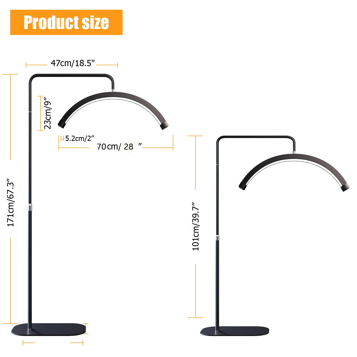 Fosoto Fashion Arc Photography Lamp LED Half-Moon Shaped Light Led Video Lash Light With For Beauty Eyelash Tattoo Makeup