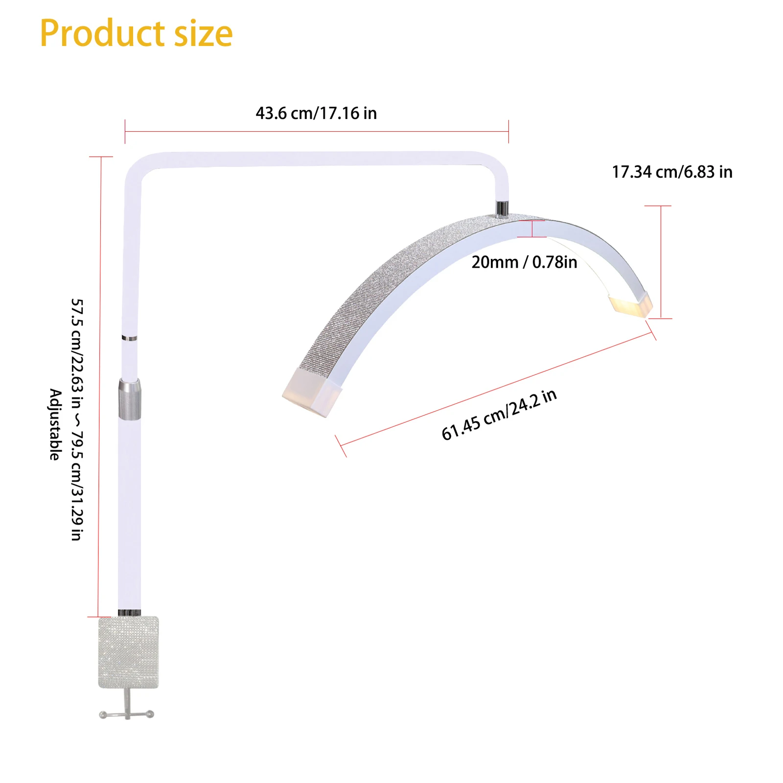 Fosoto Fashion Arc Photography Lamp LED Half-Moon Shaped Light Led Video Lash Light With For Beauty Eyelash Tattoo Makeup