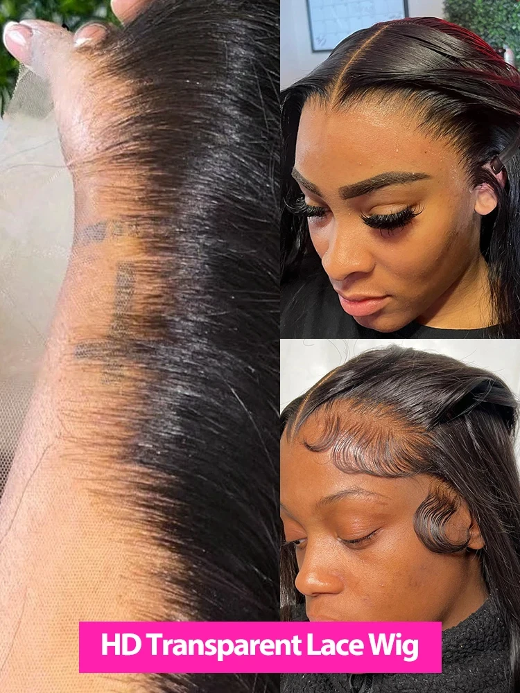 Wig Human Hair Brazilian Transparent 13x4 13x6 Bone Straight Lace Frontal Wig 250 Density Wigs For Women