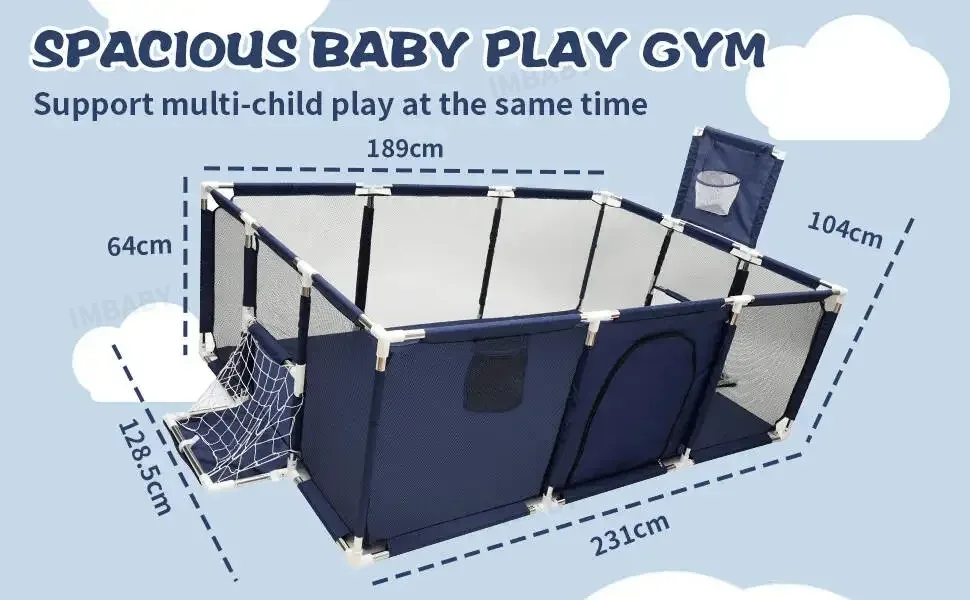 Imbaby Cercadinho Para Bebês, Tamanho Grande, Barreira De Segurança Infantil, Bolas Secas, Piscina, Meia Para Recém-Nascidos, Pa