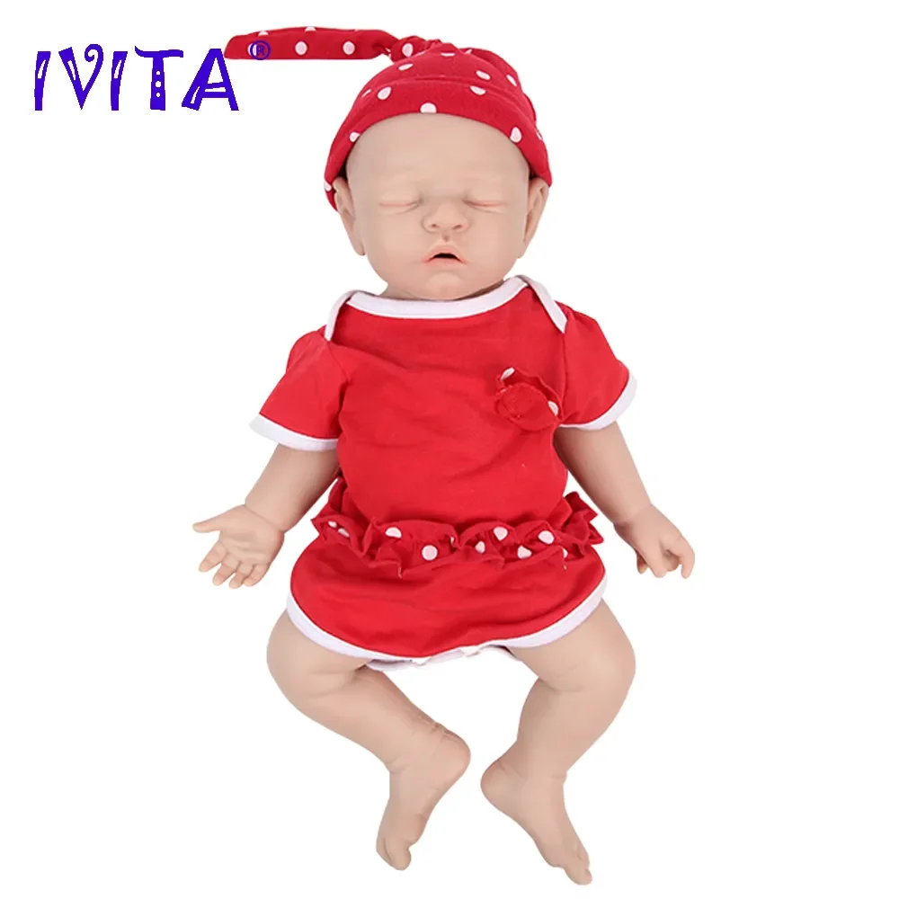 IVITA 100% Silicone Reborn Baby Dolls Painted Realistic Newborn Lifelike Bebe Doll Wholesale Toys for Children Christmas Gift