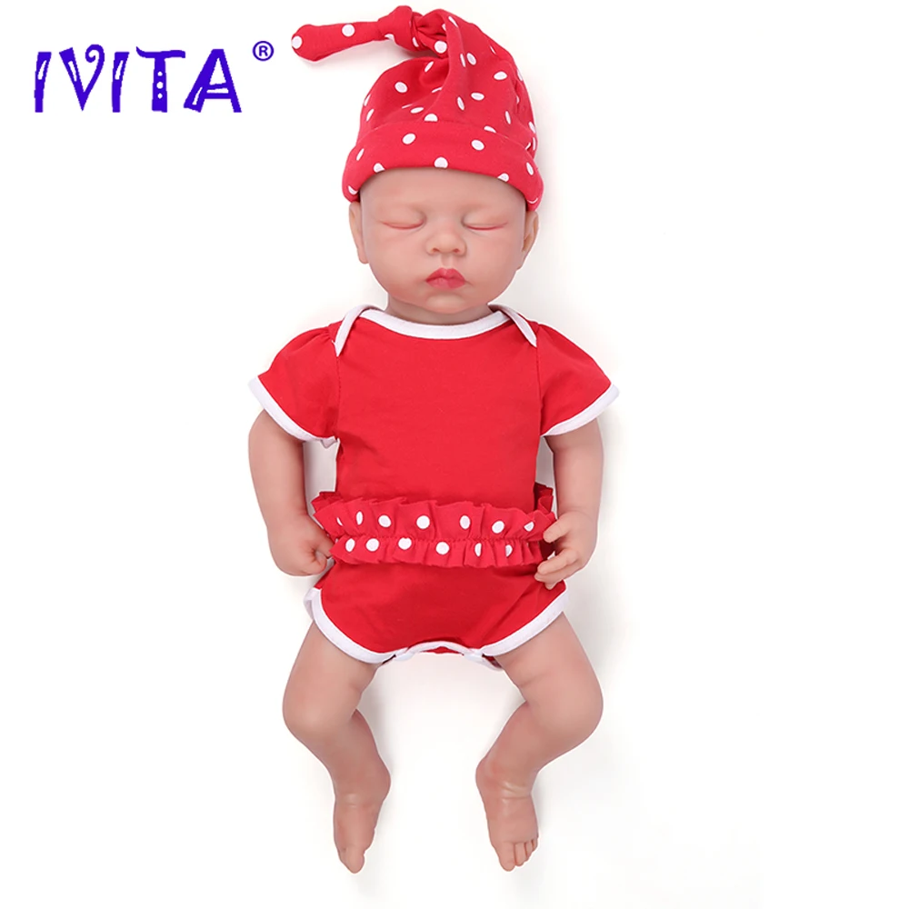 IVITA 100% Silicone Reborn Baby Dolls Painted Realistic Newborn Lifelike Bebe Doll Wholesale Toys for Children Christmas Gift