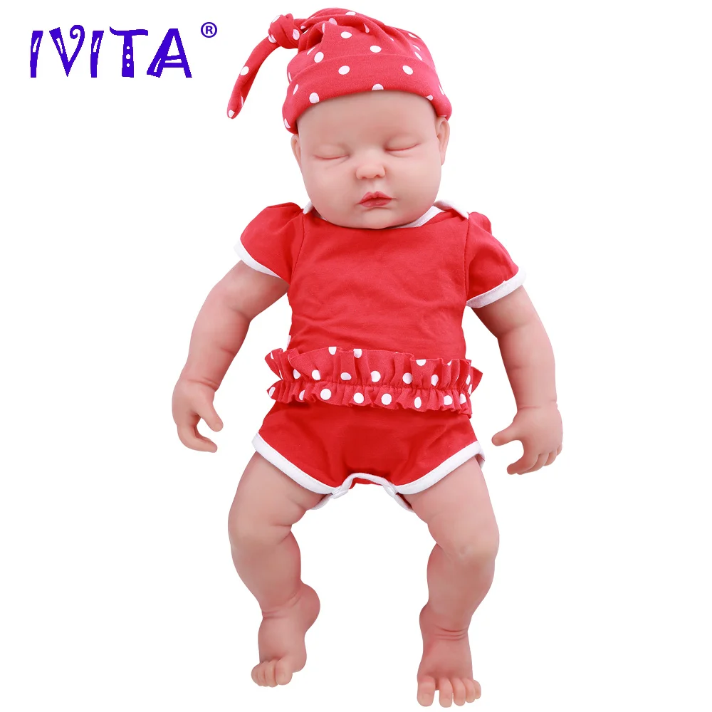 IVITA 100% Silicone Reborn Baby Dolls Painted Realistic Newborn Lifelike Bebe Doll Wholesale Toys for Children Christmas Gift