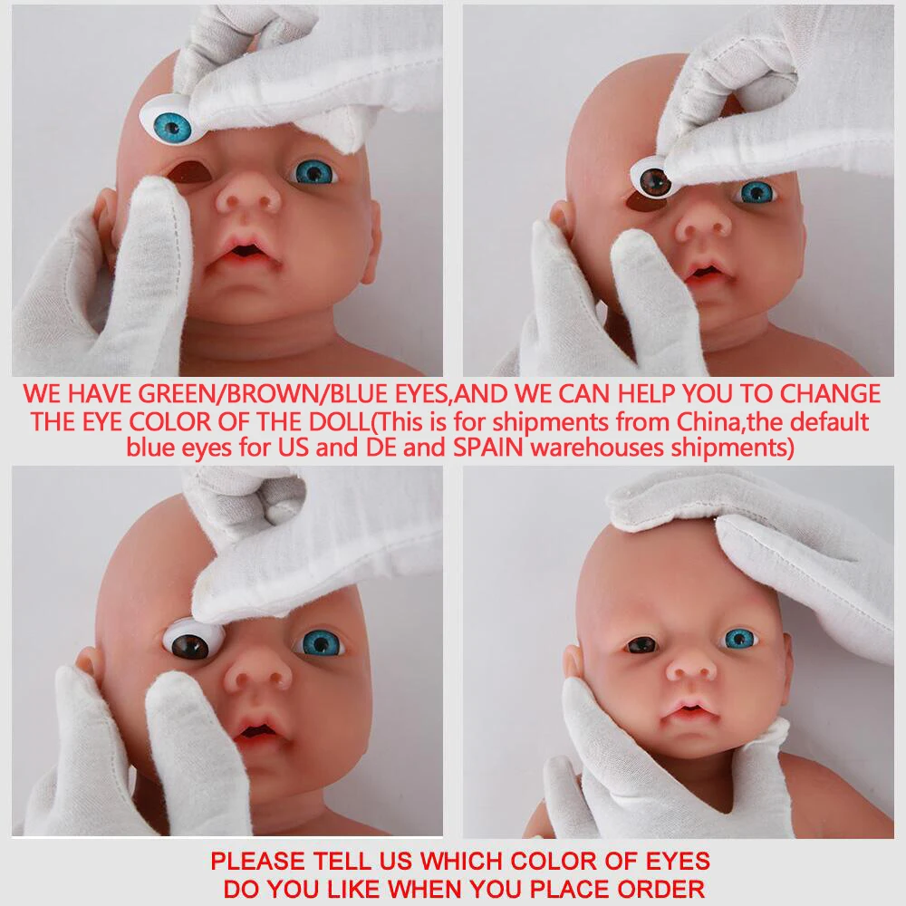 IVITA 100% Silicone Reborn Baby Dolls Painted Realistic Newborn Lifelike Bebe Doll Wholesale Toys for Children Christmas Gift