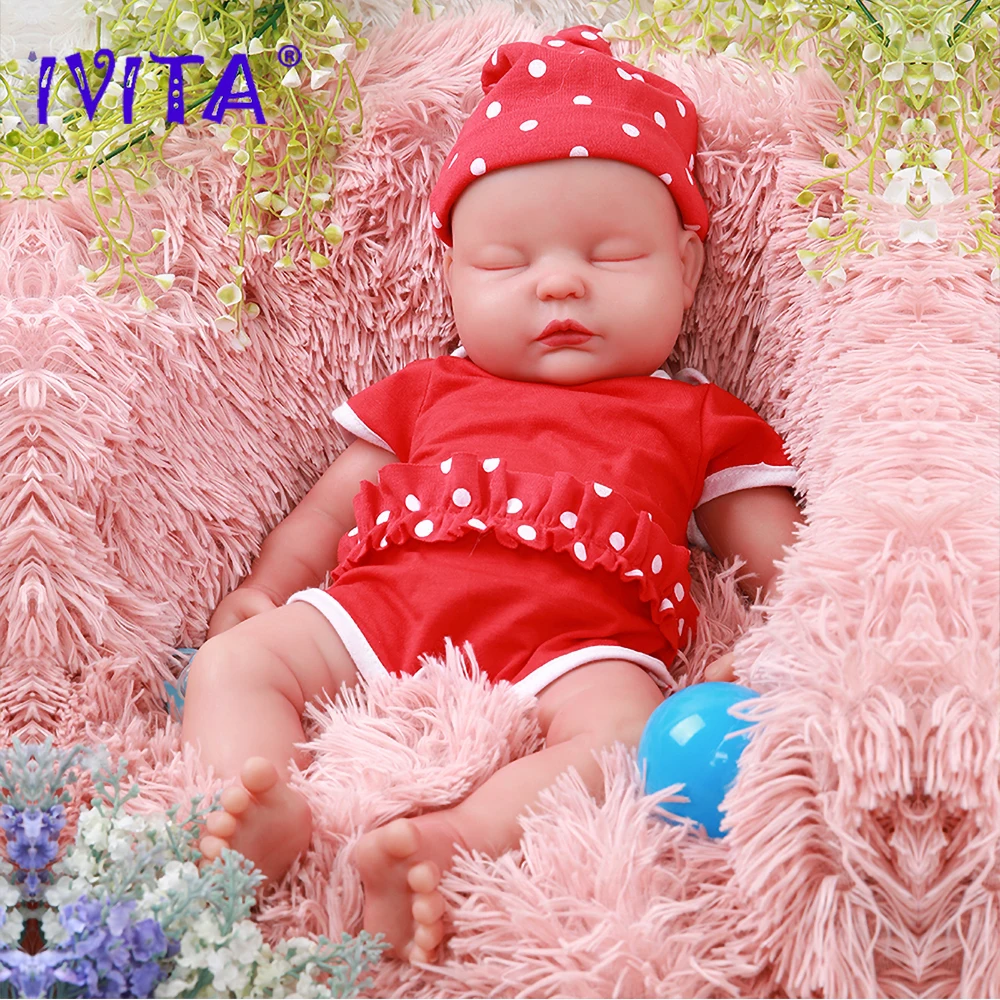 IVITA 100% Silicone Reborn Baby Dolls Painted Realistic Newborn Lifelike Bebe Doll Wholesale Toys for Children Christmas Gift