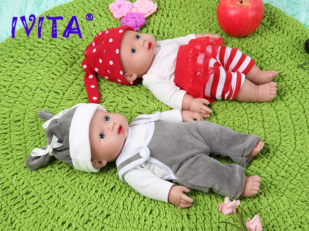 IVITA 100% Silicone Reborn Baby Dolls Painted Realistic Newborn Lifelike Bebe Doll Wholesale Toys for Children Christmas Gift