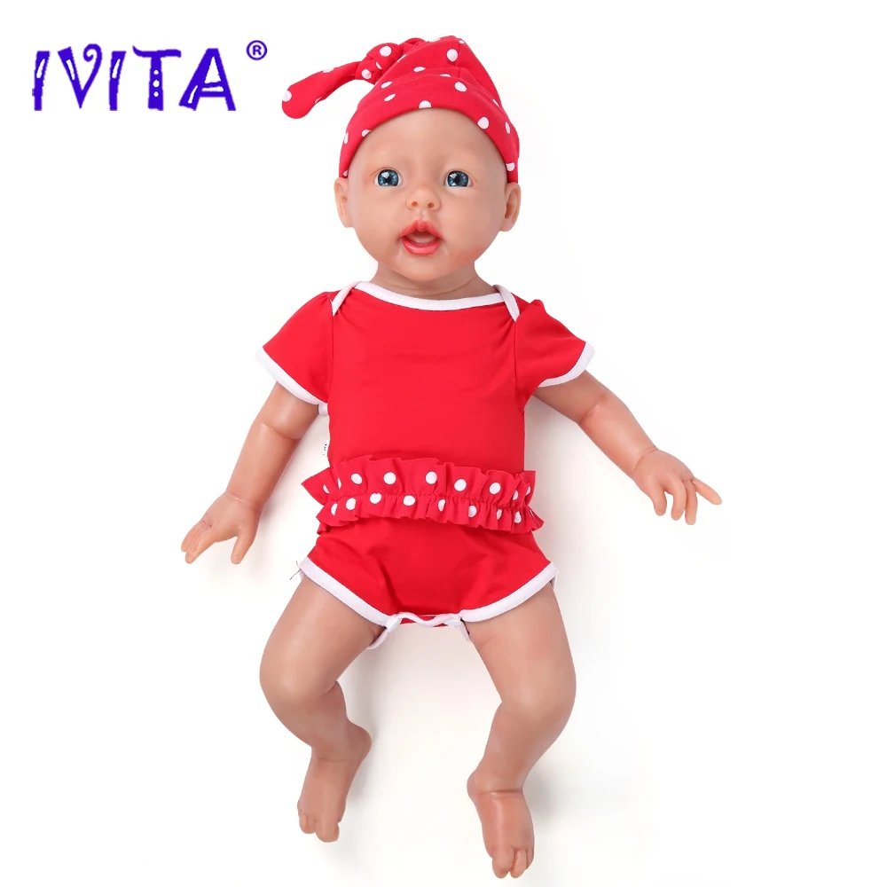 IVITA 100% Silicone Reborn Baby Dolls Painted Realistic Newborn Lifelike Bebe Doll Wholesale Toys for Children Christmas Gift