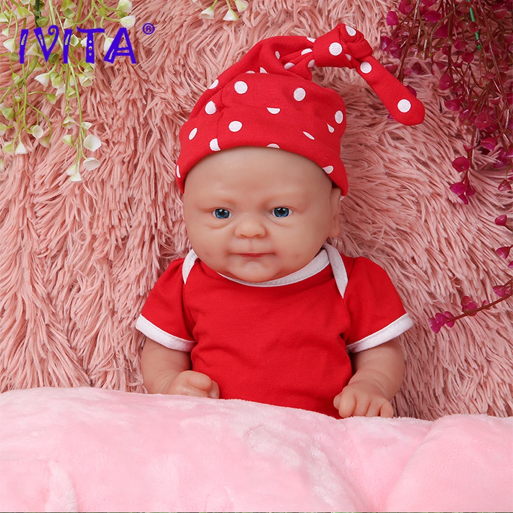 IVITA 100% Silicone Reborn Baby Dolls Painted Realistic Newborn Lifelike Bebe Doll Wholesale Toys for Children Christmas Gift