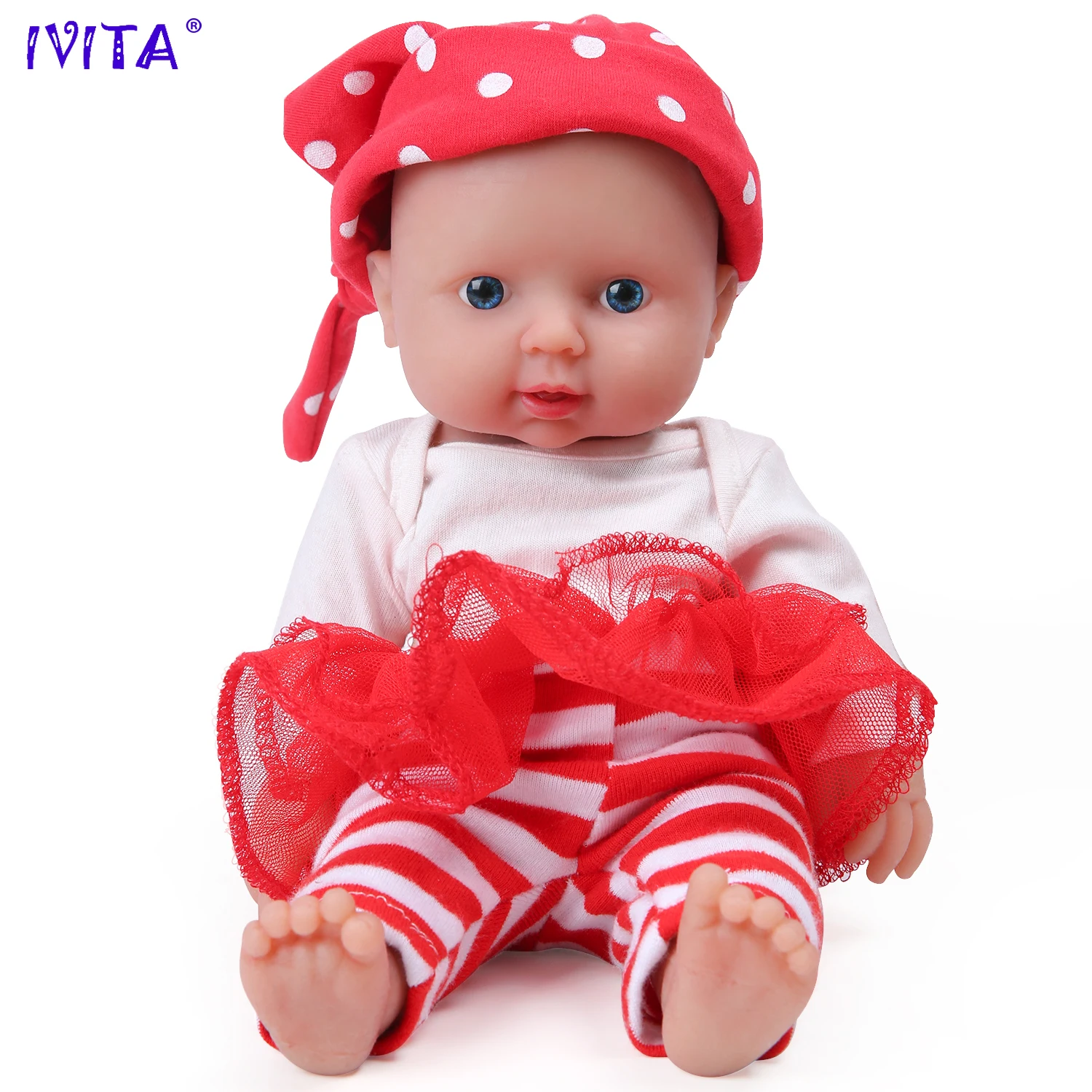 IVITA 100% Silicone Reborn Baby Dolls Painted Realistic Newborn Lifelike Bebe Doll Wholesale Toys for Children Christmas Gift