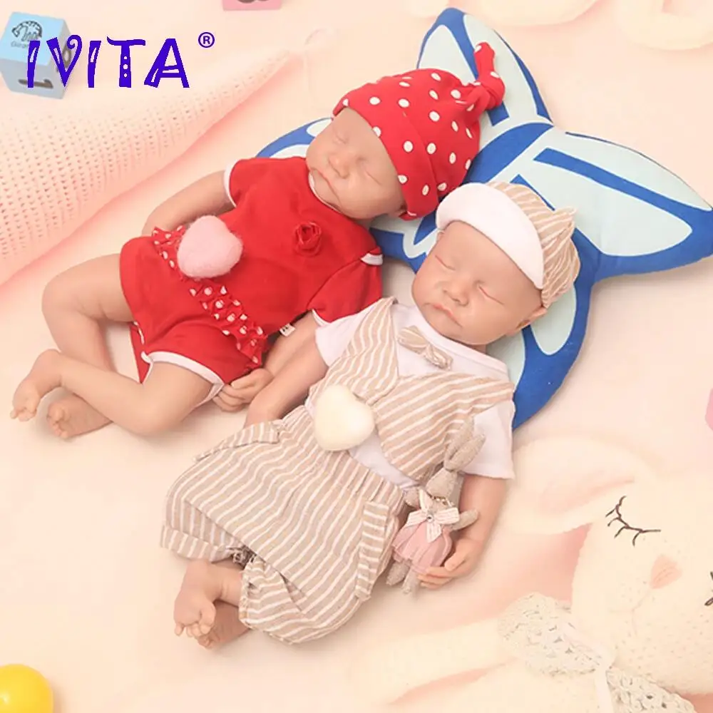IVITA 100% Silicone Reborn Baby Dolls Painted Realistic Newborn Lifelike Bebe Doll Wholesale Toys for Children Christmas Gift
