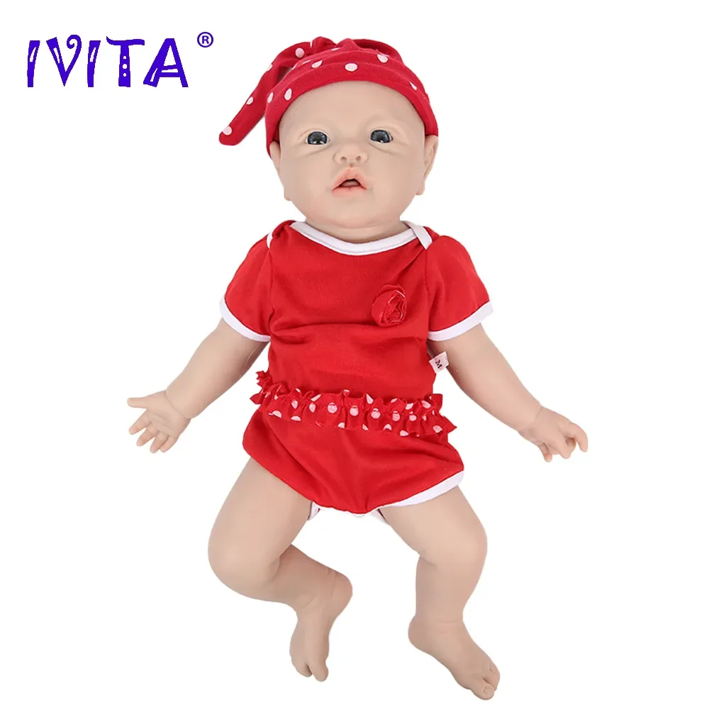 IVITA 100% Silicone Reborn Baby Dolls Painted Realistic Newborn Lifelike Bebe Doll Wholesale Toys for Children Christmas Gift