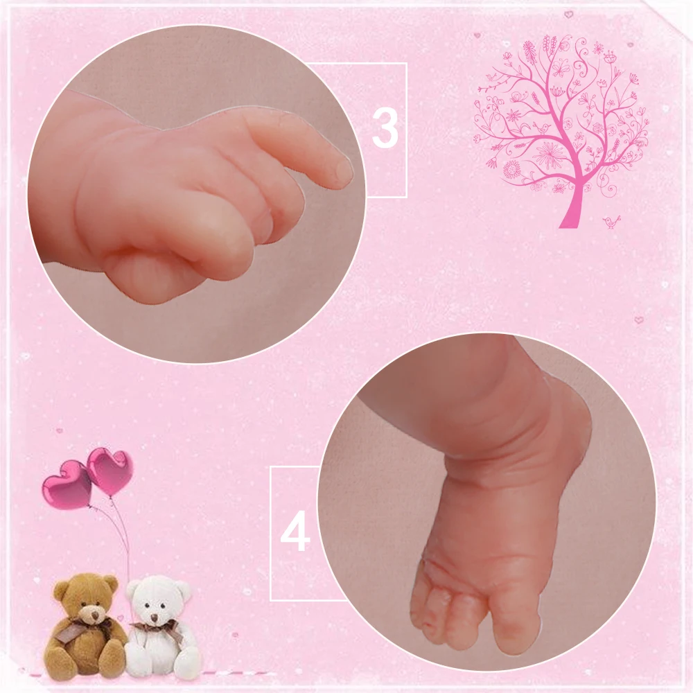 IVITA 100% Silicone Reborn Baby Dolls Painted Realistic Newborn Lifelike Bebe Doll Wholesale Toys for Children Christmas Gift