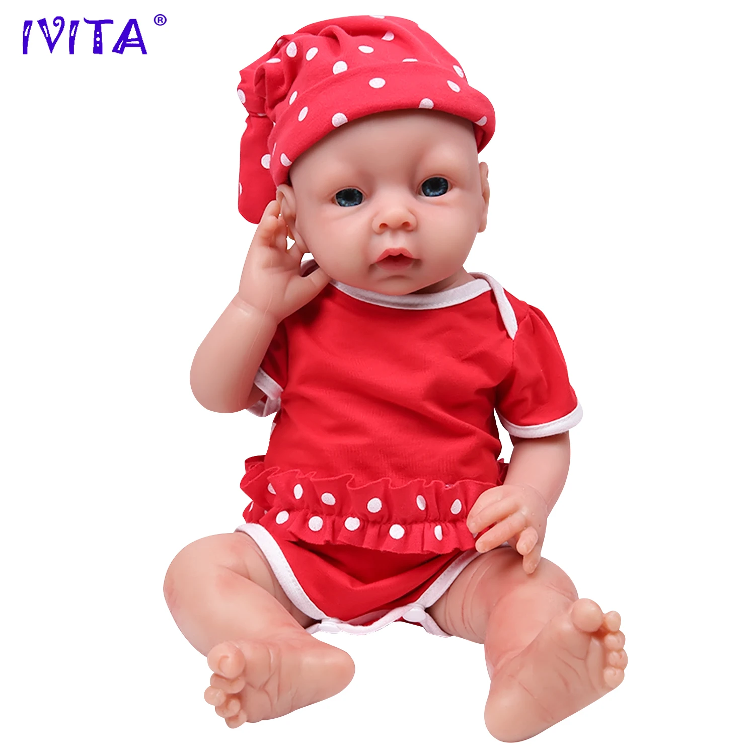 IVITA 100% Silicone Reborn Baby Dolls Painted Realistic Newborn Lifelike Bebe Doll Wholesale Toys for Children Christmas Gift