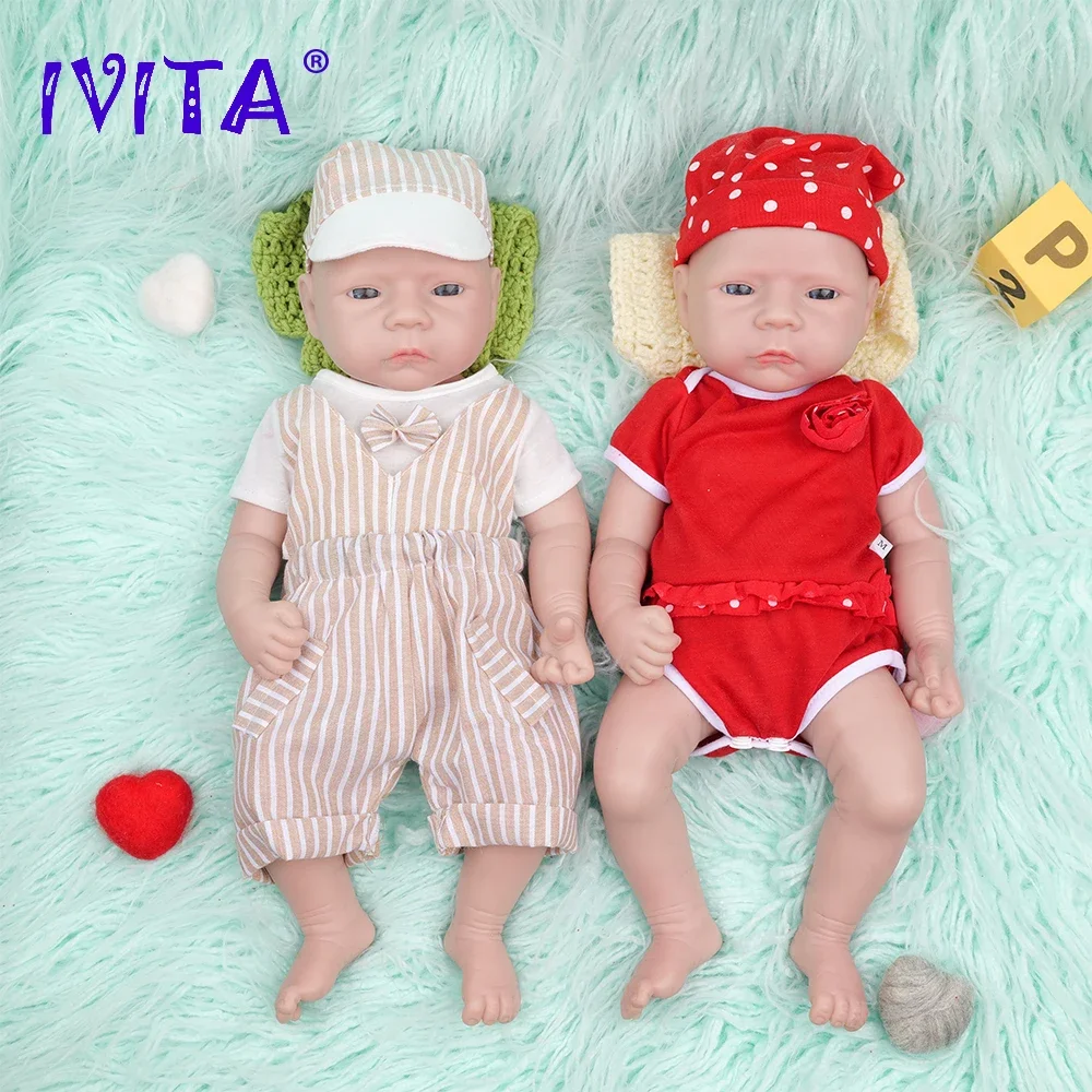 IVITA 100% Silicone Reborn Baby Dolls Painted Realistic Newborn Lifelike Bebe Doll Wholesale Toys for Children Christmas Gift