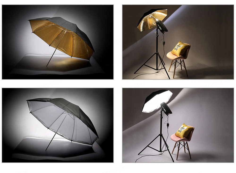 4 Pcs 83cm Photo Studio Umbrella Photography Photo Video Light White Reflector Umbrella Without Stand Gold Sliver Black 3 Color