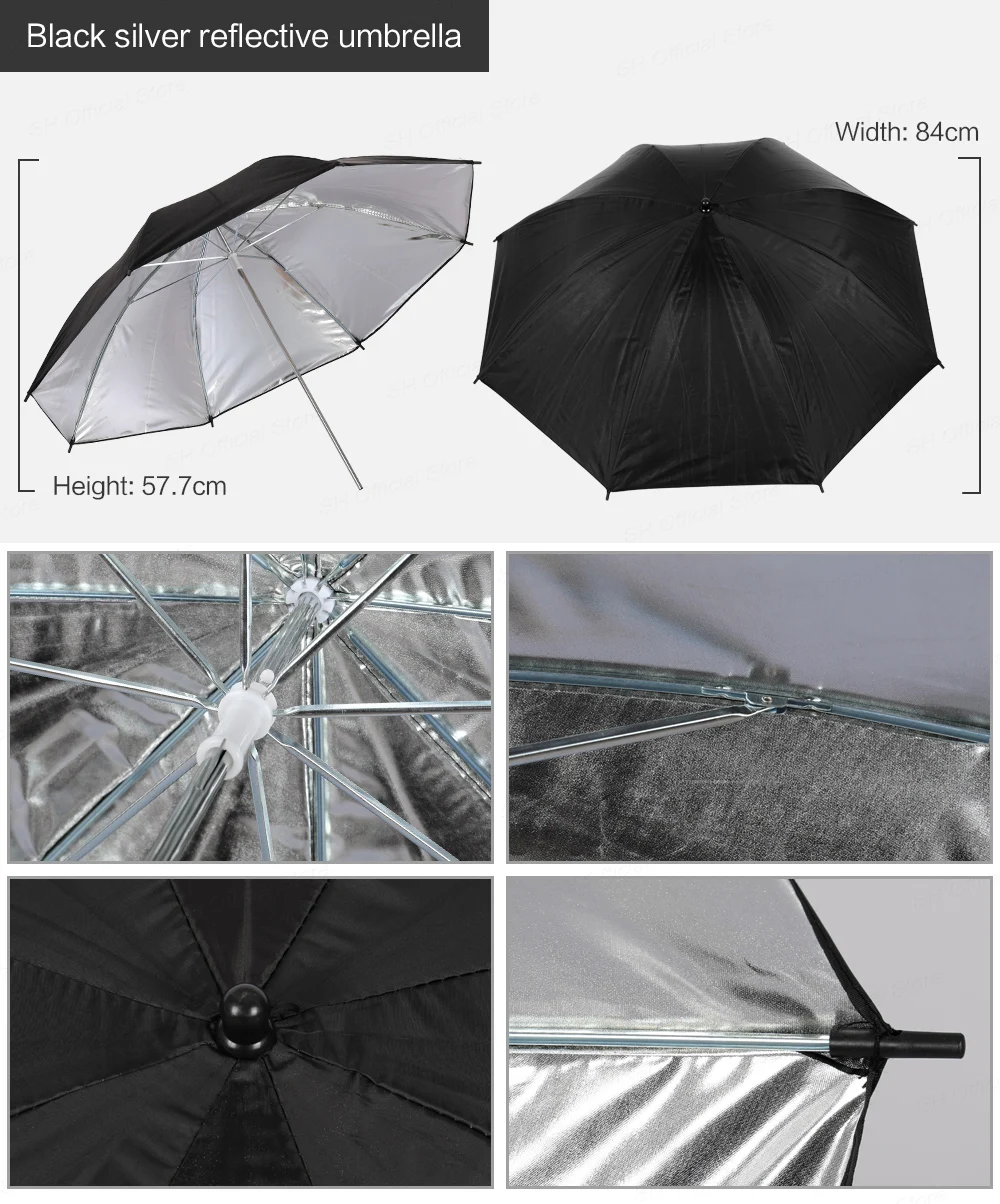 4 Pcs 83cm Photo Studio Umbrella Photography Photo Video Light White Reflector Umbrella Without Stand Gold Sliver Black 3 Color