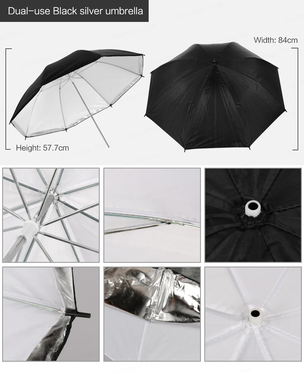 4 Pcs 83cm Photo Studio Umbrella Photography Photo Video Light White Reflector Umbrella Without Stand Gold Sliver Black 3 Color