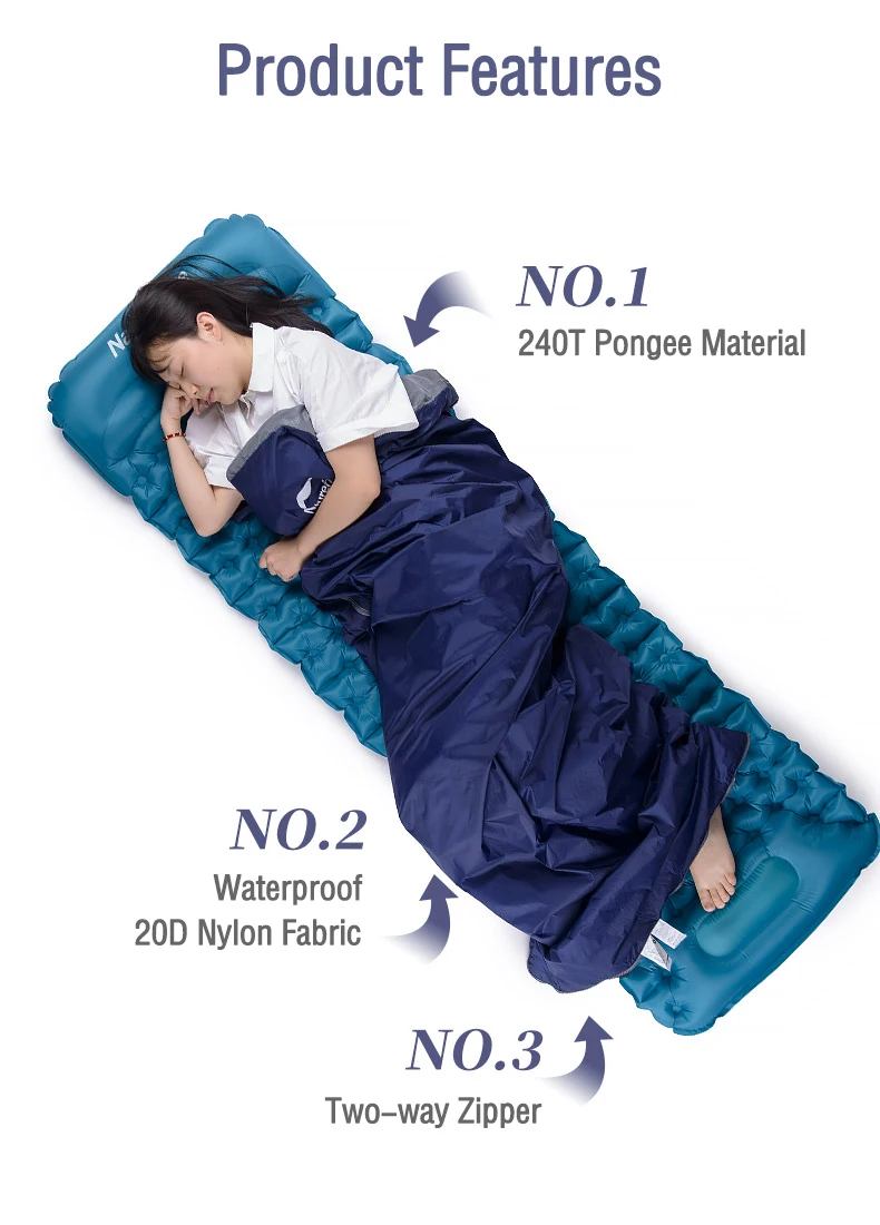 Naturehike LW180 Sleeping Bag Ultralight Waterproof Cotton Sleeping Bag Summer Hiking Camping Sleeping Bag