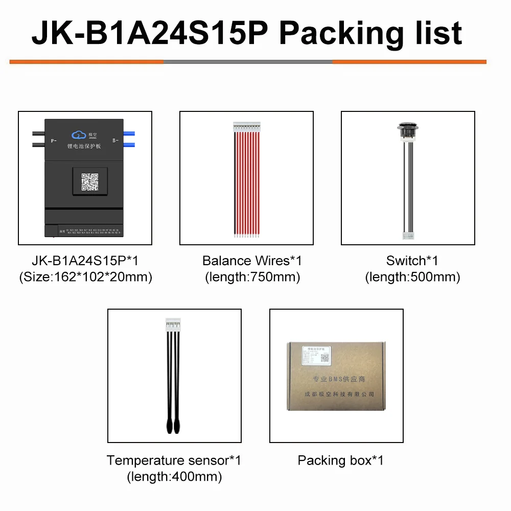 JKBMS 12S 13S 14S 15S 16S 17S 20S 21S 24S Smart BMS 150A 200A with Active Balance Board Li-Ion Lifepo4 100ah lto battery jikong