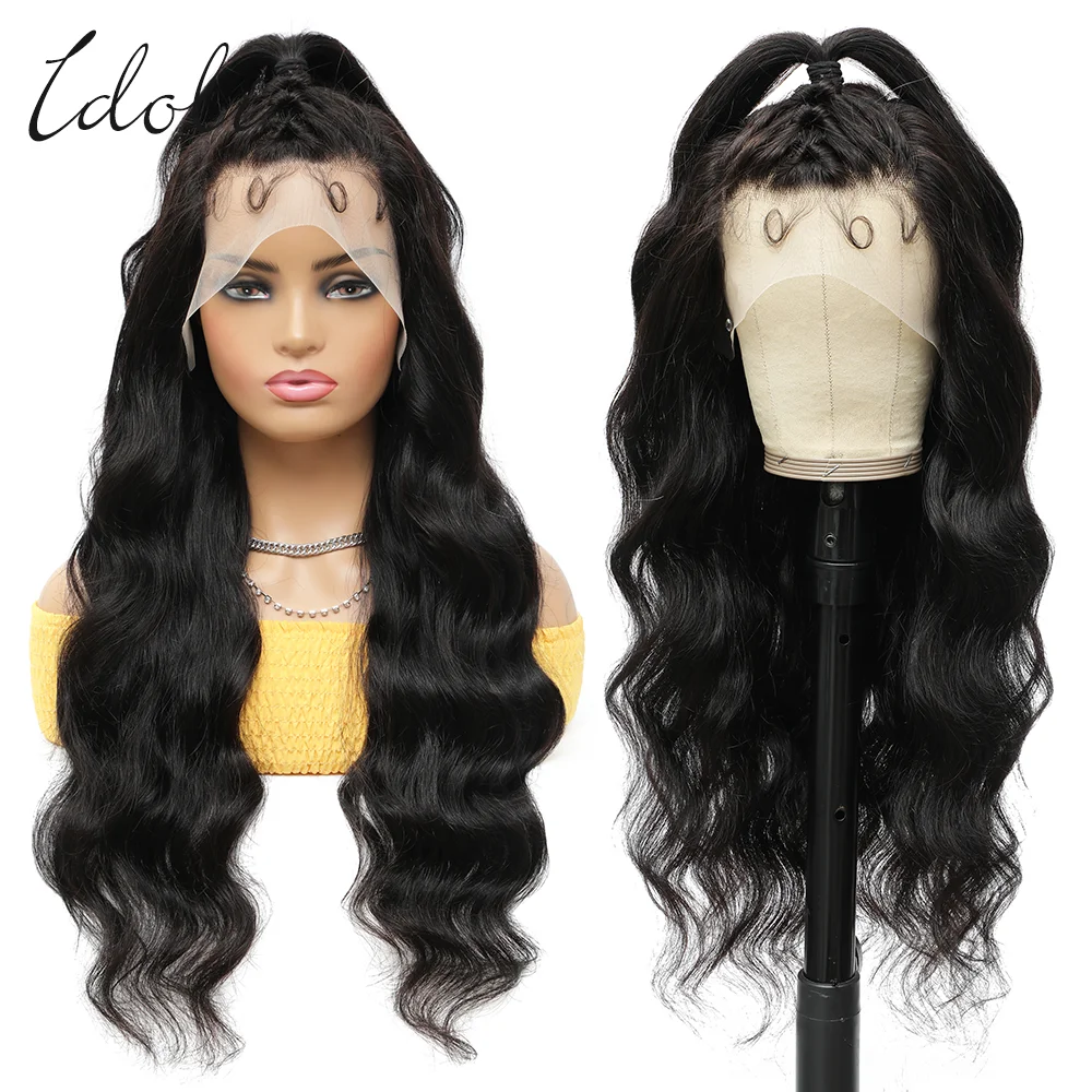 13x4 Body Wave Lace Front Wigs Human Hair Pre Plucked HD Transparent Lace Frontal Wig with Baby Hair 180% Density Gluless Wig