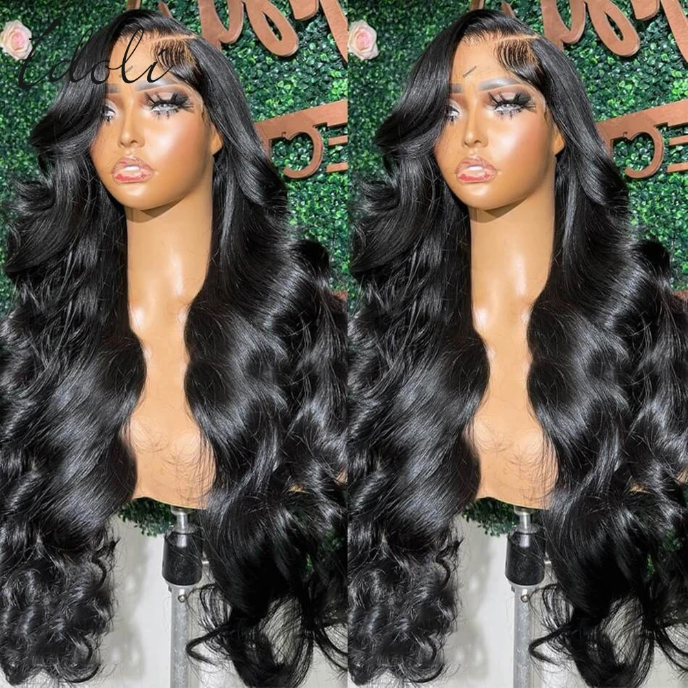 13x4 Body Wave Lace Front Wigs Human Hair Pre Plucked HD Transparent Lace Frontal Wig with Baby Hair 180% Density Gluless Wig