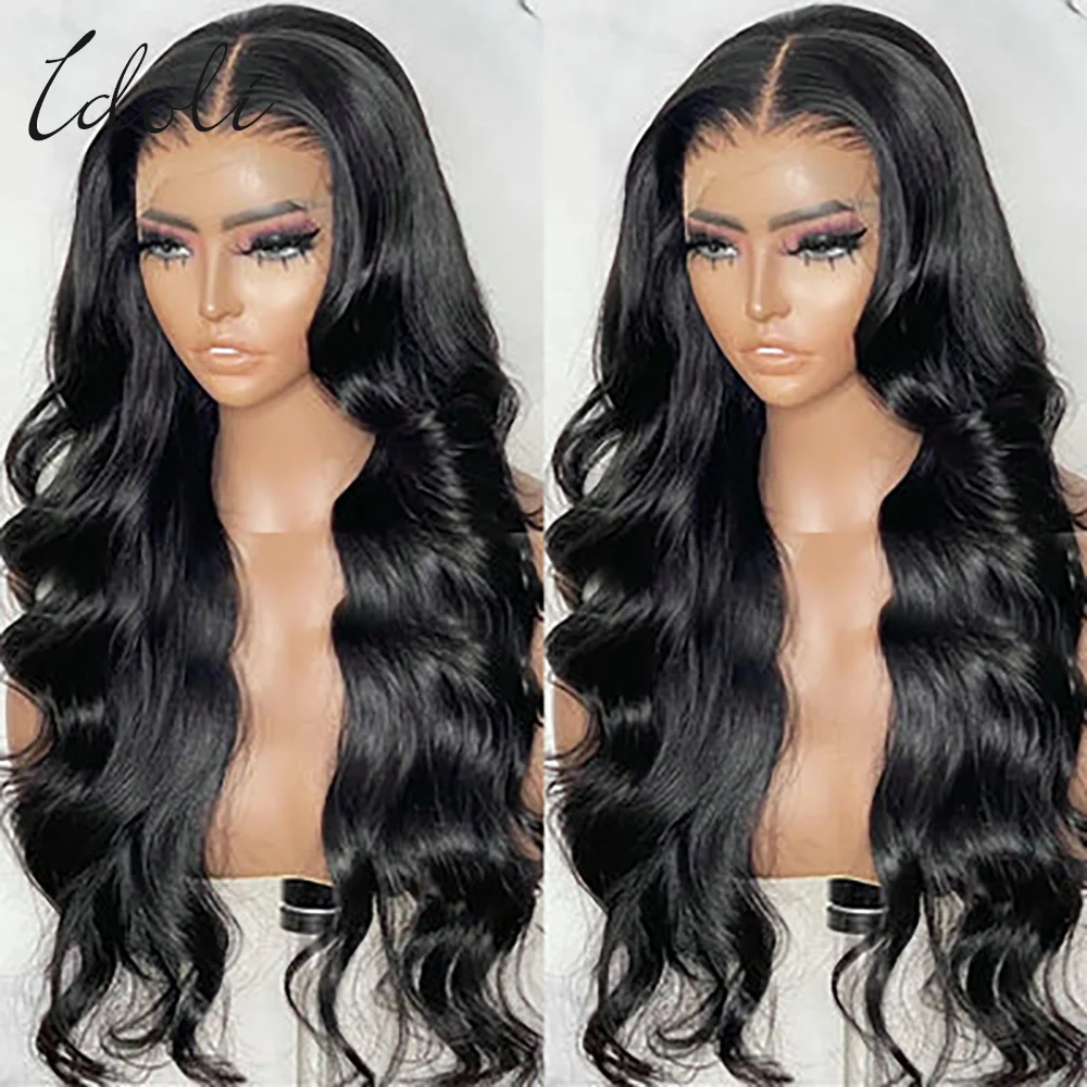 13x4 Body Wave Lace Front Wigs Human Hair Pre Plucked HD Transparent Lace Frontal Wig with Baby Hair 180% Density Gluless Wig