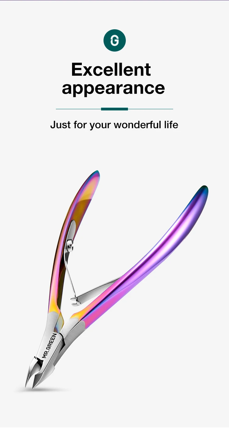 MR.GREEN Gorgeous Colorful Cuticle Nippers Cuticle Clippers Nail Manicure Scissors Trimmer Dead Skin Remover Stainless Stee Tool