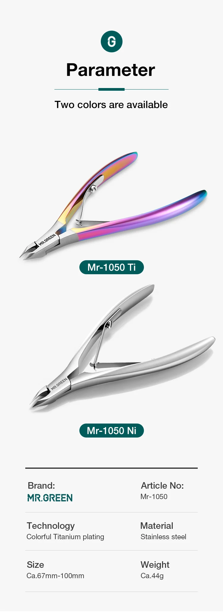 MR.GREEN Gorgeous Colorful Cuticle Nippers Cuticle Clippers Nail Manicure Scissors Trimmer Dead Skin Remover Stainless Stee Tool