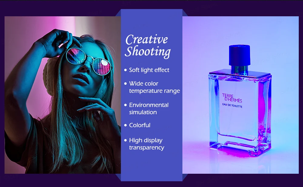 SH W140 RGB Video Light 2500-9000K LED Camera Light 3100mAh With Diffuser Effect Vlog Fill Light Photography Lighting