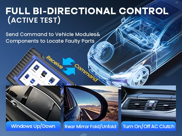 MUCAR VO7S Automotive Diagnostic Tool Bi Directional Scan Tool OBD2 Scanner ECU Coding 28 Resets Full System Life Free CANFD FCA