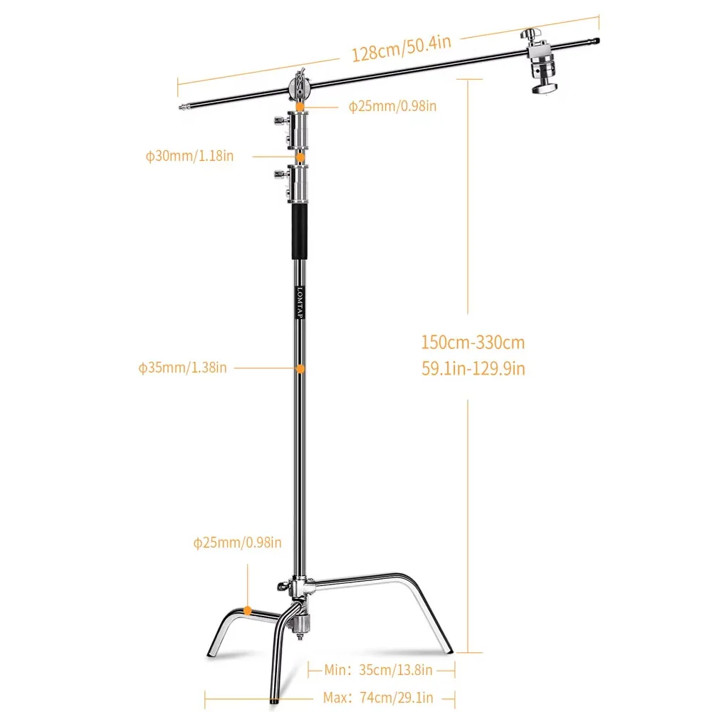 Photographic Equipment Professional Stainless Steel 2.8-3.3m Heavy Duty Light Stand Studio Softbox Heavy Duty Tripod Carrybag