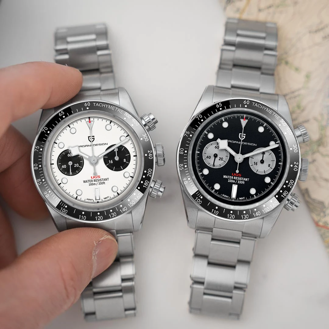 PAGANI DESIGN 2026 New BB Panda Retro Sport Chronograph Luxury Quartz Watch For Men Sapphire mirror 10Bar Waterproof Wrist Watch