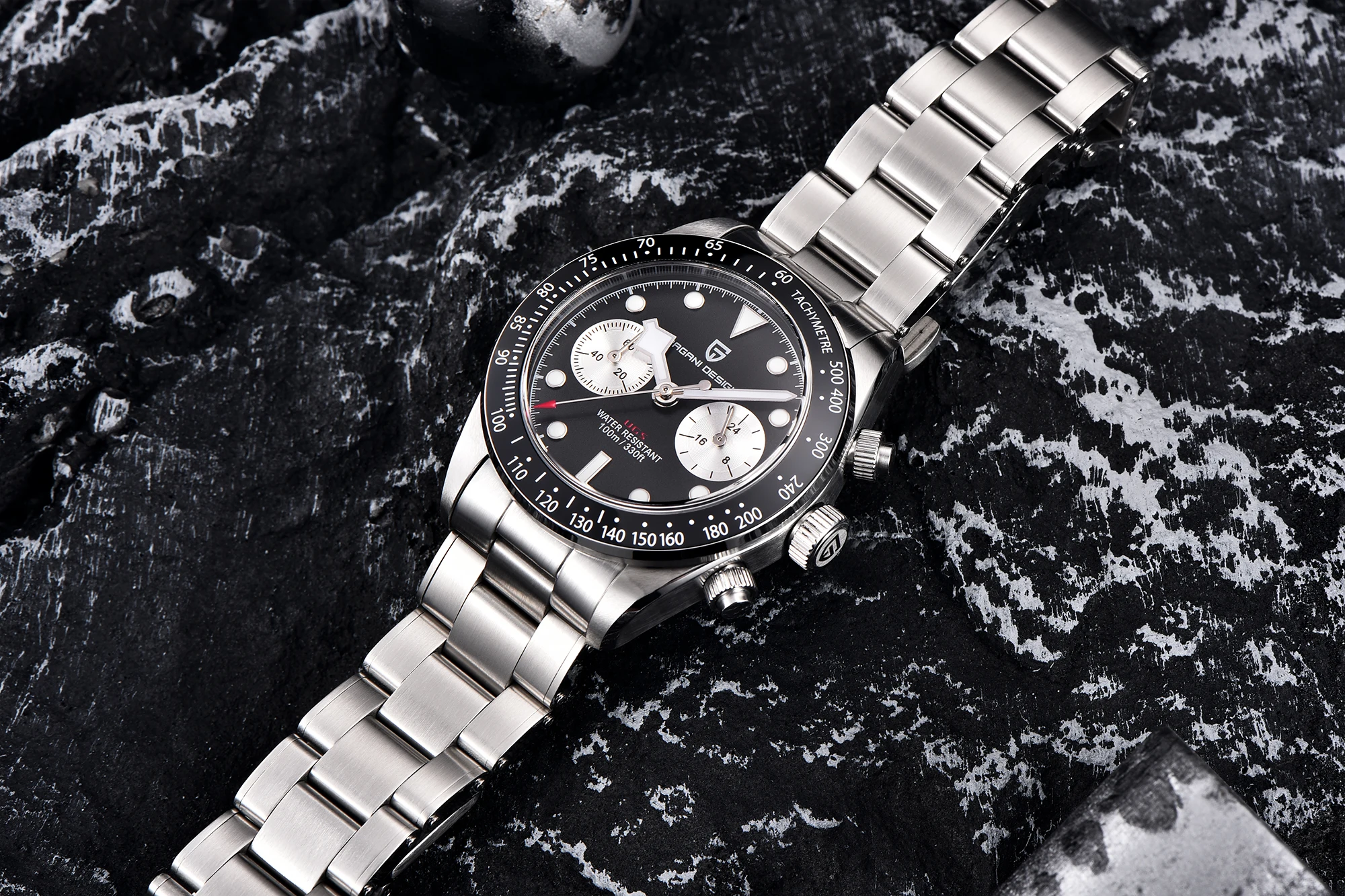PAGANI DESIGN 2026 New BB Panda Retro Sport Chronograph Luxury Quartz Watch For Men Sapphire mirror 10Bar Waterproof Wrist Watch