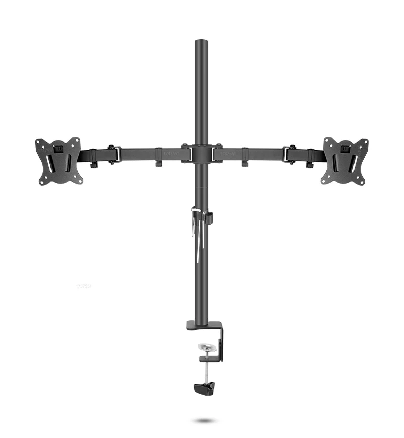 (80cm) DL-T902-280II Long Arm Tilt Swivel 10'-27' Double Monitor Desktop Stand Holder Clamp Grommet Hole Base PC Mount 12kg