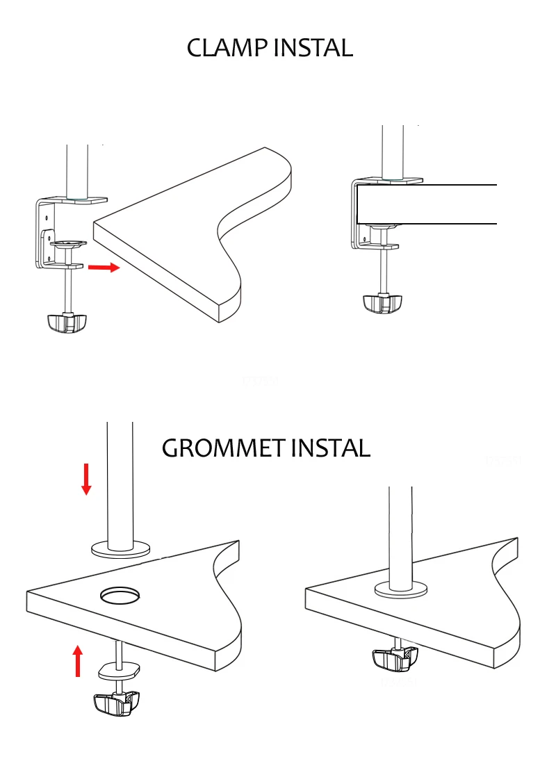 (80cm) DL-T902-280II Long Arm Tilt Swivel 10'-27' Double Monitor Desktop Stand Holder Clamp Grommet Hole Base PC Mount 12kg