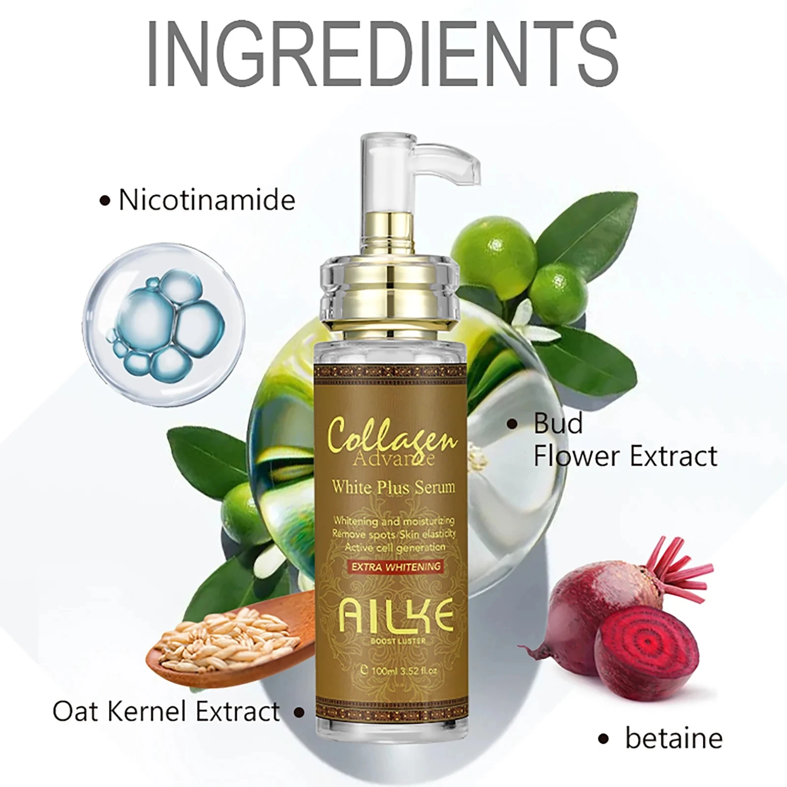 AILKE Collagen Whitening Set, Lightening, Moisturizing, Hydrating, Anti Dark Spots, Hyperpigmentation, For All Skin Types