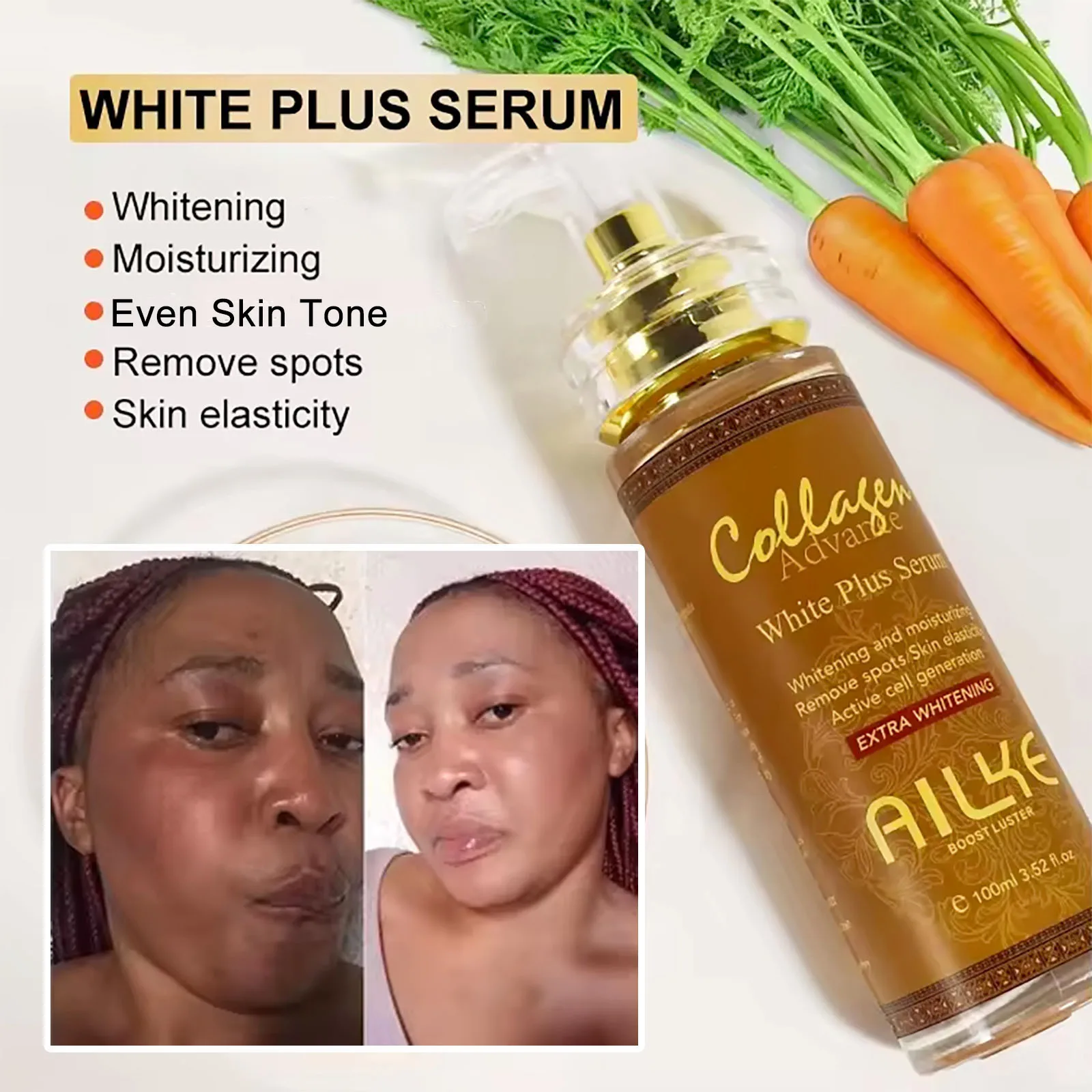 AILKE Collagen Whitening Set, Lightening, Moisturizing, Hydrating, Anti Dark Spots, Hyperpigmentation, For All Skin Types