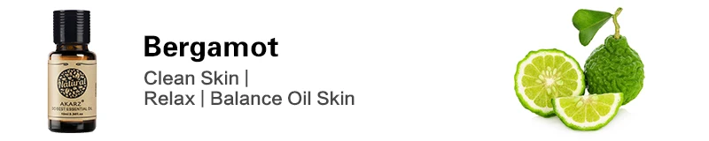 AKARZ Bergamot Essential Oil Natural Skin Control Antibacterial Clear Air As for Psoriasis Acne Bergamot Oil