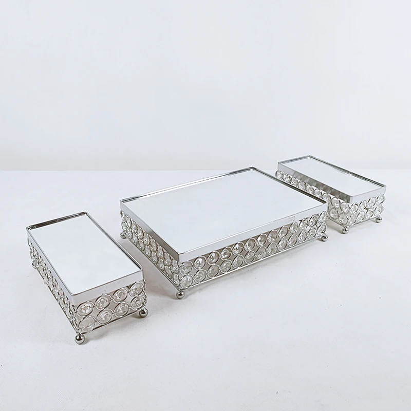 6Pcs-18Pcs/Lot Electroplate Metal Crystal Cake Stand Set Display Wedding Birthday Party Dessert Cupcake Plate Rack