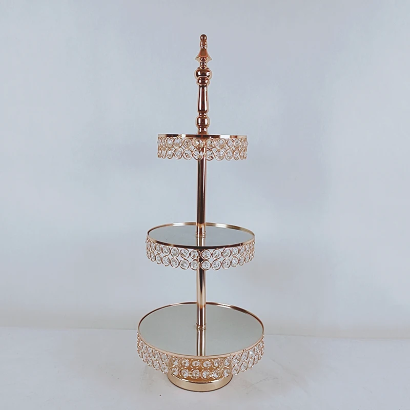 6Pcs-18Pcs/Lot Electroplate Metal Crystal Cake Stand Set Display Wedding Birthday Party Dessert Cupcake Plate Rack